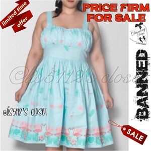 Banned Apparel Dancing Days Retro Going My Way Flamingo Pinup Swing Dress 3X